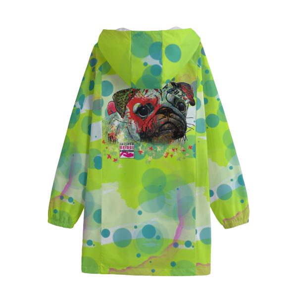 Leichte Regenjacke Rex2 – Popart Hundemotiv, 100 % Polyester, Unisex, Mix, Mischling, Mops